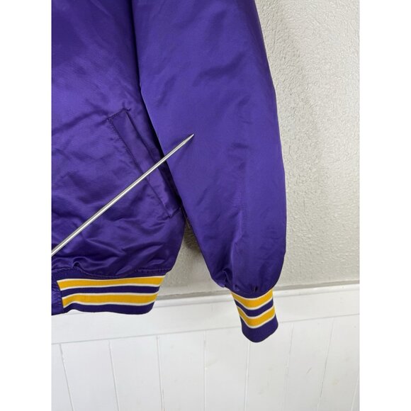 VTG Washington Huskies Satin Jacket Mens L Made In USA Front Back Spell Out READ - Picture 10 of 16